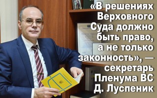 «В решениях Верховного Суда должно быть право, а не только законность», — секретарь Пленума ВС Д. Луспеник