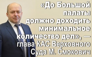 «До Большой палаты должно доходить минимальное количество дел», — глава КАС Верховного Суда М. Смокович