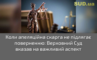 Коли апеляційна скарга не підлягає поверненню: Верховний Суд вказав на важливий аспект