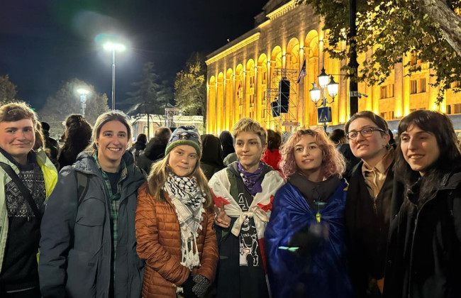 Грузинська опозиція розпочала мітинг біля парламенту — на протестах засвітилася Грета Тунберг, фото