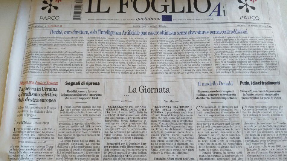 Італійська газета випустила перший у світі номер, створений повністю ШІ