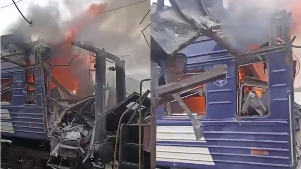 Зеленский опубликовал видео последствий атаки россиян на пассажирский поезд в Шостке, известно о 30 пострадавших