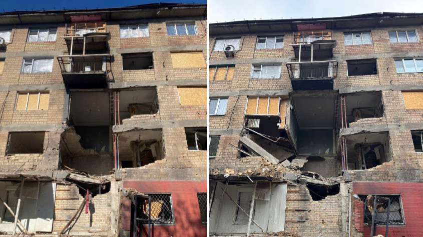 У Києві обвалилися квартири багатоповерхівки, пошкодженої обстрілом ще в липні — фото