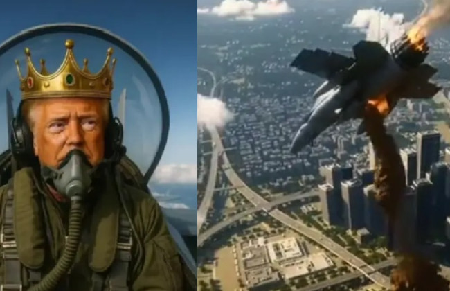 Трамп опублікував ШІ-відео, на якому він із короною на голові скидає нечистоти на учасників протесту «No Kings»